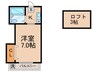 メーベンハウス 1Kの間取り