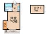 メーベンハウス 1Kの間取り