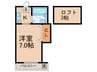 メーベンハウス 1Kの間取り
