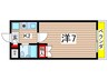 フラットベルワン 1Kの間取り