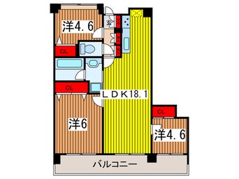 間取図 ｽﾀｰﾌｨｰﾙﾄﾞ浦和常盤