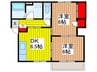 メゾン埼京Ⅱ 2DKの間取り