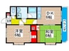 エクレ－ル・クレスト 2DKの間取り