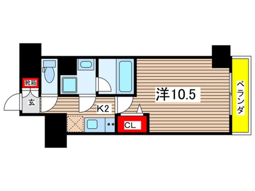 間取図 ｼﾞｪﾉｳﾞｨｱ新横浜ｽｶｲｶﾞｰﾃﾞﾝ(1105)
