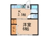 コ－ポ新月 1Kの間取り