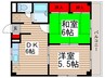 コスモス津田沼 2DKの間取り