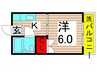 第2小川マンション 1Kの間取り