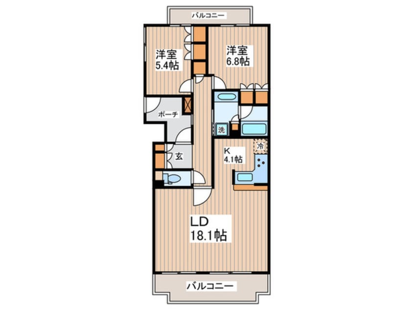 間取図 D′ｸﾞﾗﾌｫ-ﾄ多摩ｾﾝﾀ-煉瓦坂(1206)