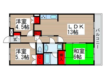 間取図 ビュ－パレス南柏