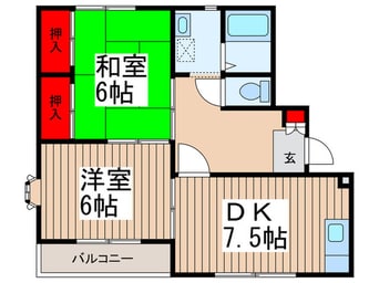 間取図 ヴィレッヂパルＢ棟