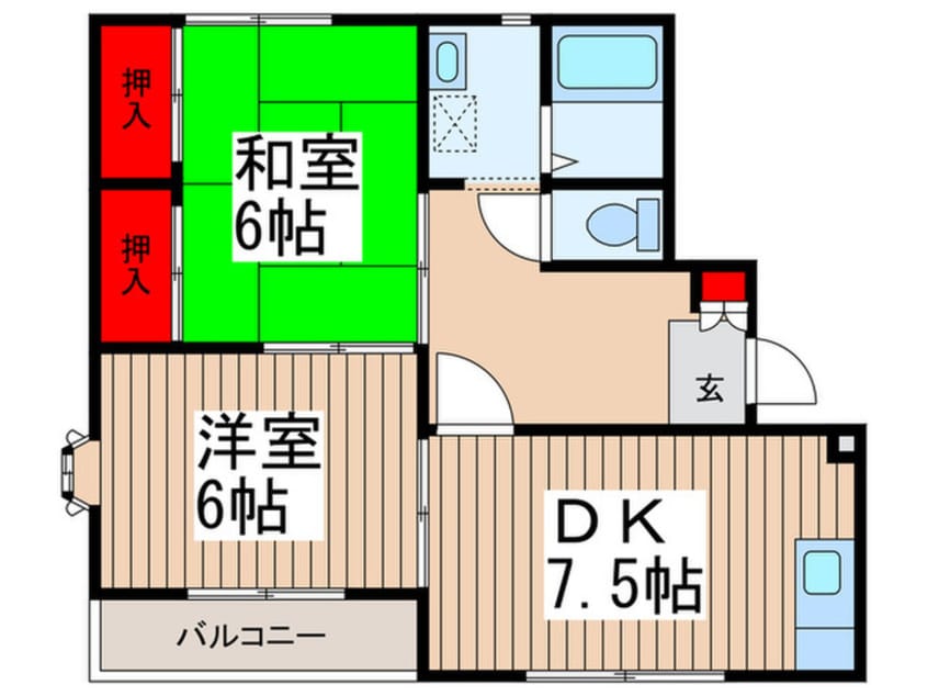 間取図 ヴィレッヂパルＢ棟