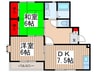 ヴィレッヂパルＢ棟 2DKの間取り