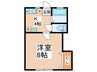 ドーム多摩D棟 1Kの間取り