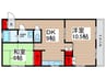 ﾆｭｰﾎｰﾑｽﾞ第一ﾏﾝｼｮﾝ(401) 2DKの間取り