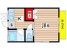 當麻ハイツ（５－６号室） 1Kの間取り