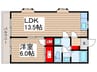 パールガーデン川越　B棟 1LDKの間取り