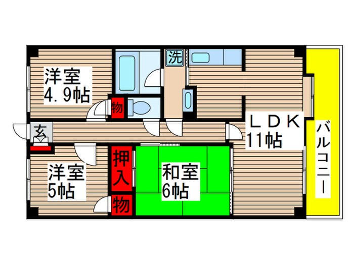 間取り図 グリ－ンア－ク勝田台