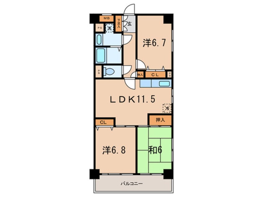 間取図 エクセラン新城