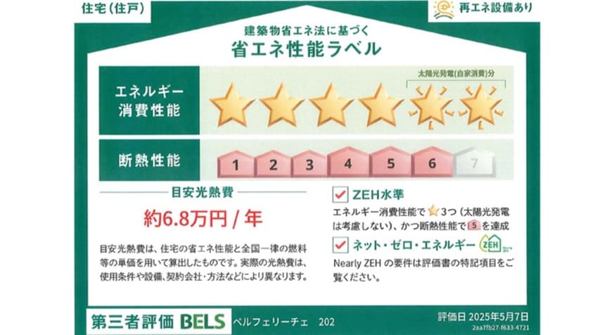 省エネ性能ラベル ベルフェリーチェ