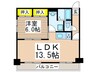 リベルテ元本郷 1LDKの間取り