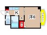 クレスコート国立 1Kの間取り