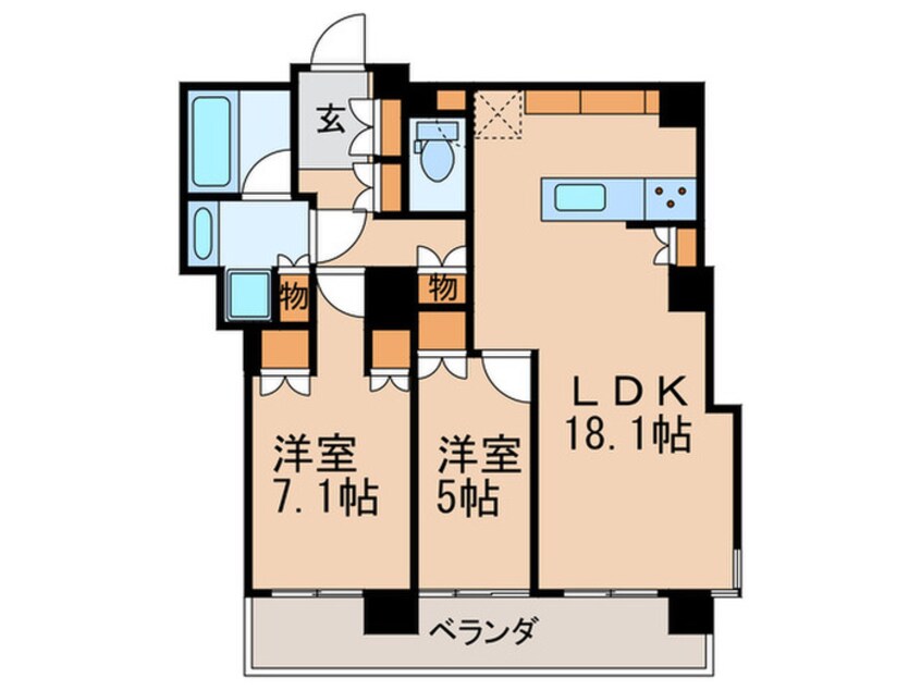 間取図 リバーポイントタワー(507)
