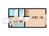 アフロディ 1Kの間取り