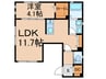 ルミナス三軒茶屋 1LDKの間取り