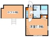 アヴニール 1Kの間取り