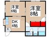 サンリバ－Ｋ 2DKの間取り
