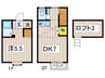 セブンハイム 1DKの間取り