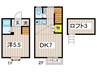 セブンハイム 1DKの間取り