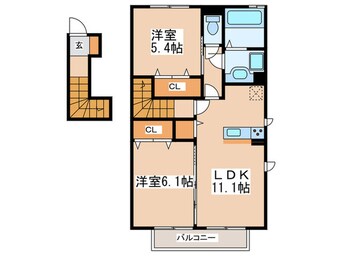 間取図 ターナ木曽西Ｂ棟