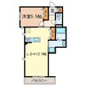 サンモール 1LDKの間取り