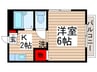 パ－クハイツB棟 1Kの間取り