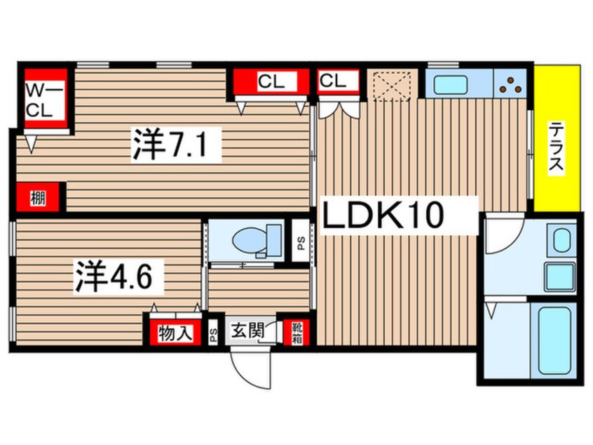 間取図 仮）長尾2丁目メゾン