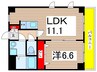 カーサフトゥールム 1LDKの間取り