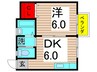 ロゼットハウス 1DKの間取り