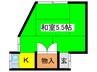 亀松荘 1Kの間取り