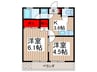 キャロットハウス岸町 2Kの間取り