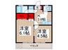 キャロットハウス岸町 2Kの間取り