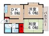 シャトレ－六実Ｂ 2DKの間取り