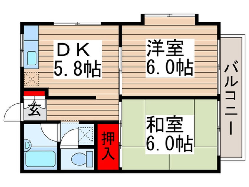 間取図 シャトレ－六実Ｂ