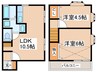 八木トミタウンハウス 2LDKの間取り