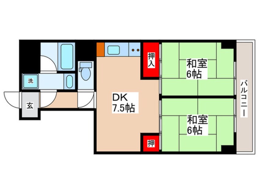 間取図 サンビュ－北田園
