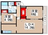 アルファコ－ト流山 2LDKの間取り