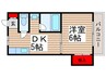 コ－ポ　奥山 1DKの間取り