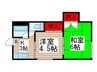 ハウス新柏 2Kの間取り