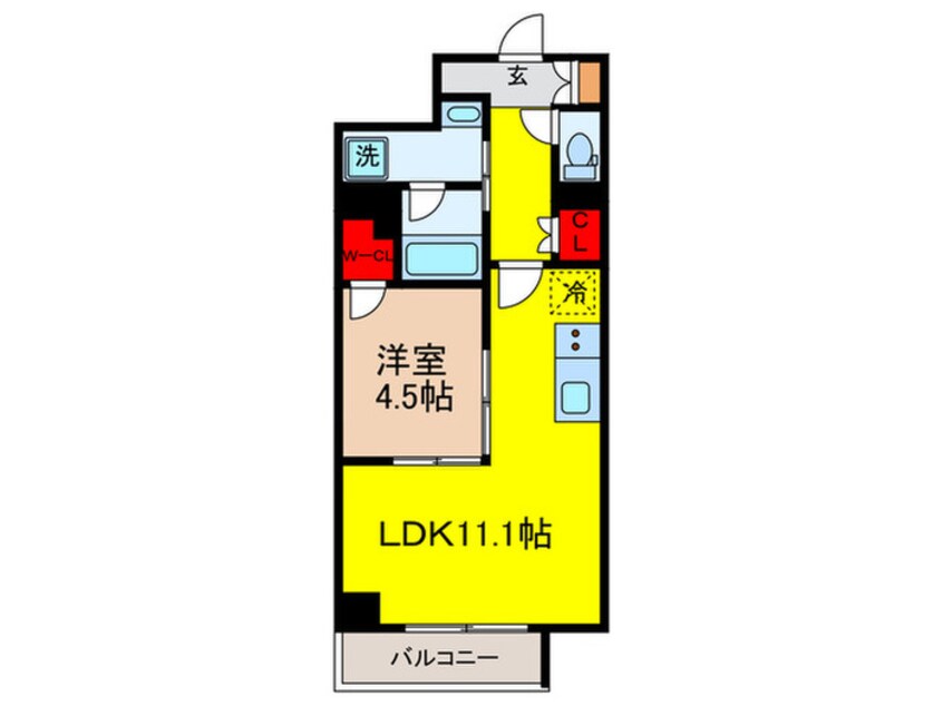 間取図 ﾌﾟﾗｳﾄﾞﾌﾗｯﾄ両国ｲｰｽﾄ