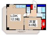 パ－クヒルズふじみ野 1LDKの間取り